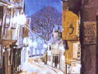 Elm Hill, Norwich, Norfolk  (oil painting) Image.