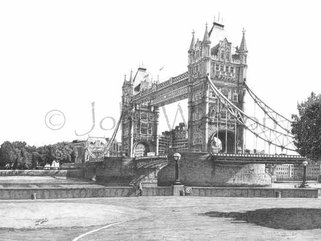 Tower Bridge, London, (A1 pencil drawing) Image.