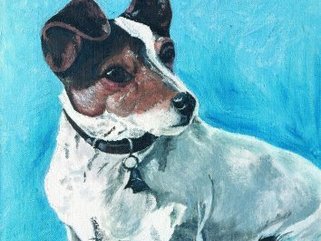 Jack  Russel, oil painting Image.
