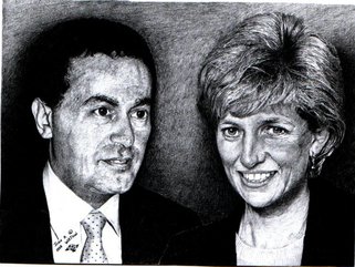 Diana & Dodi, pencil drawing Image.