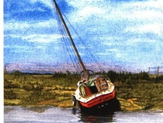 Boat at Blakeney, (watercolour) Image.