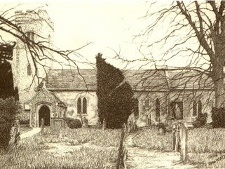 Easton Church, pencil drawing Image.