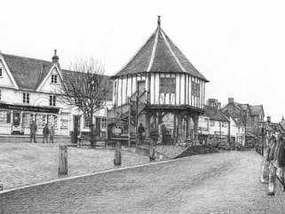 "Market Cross, Wymondham,  Norfolk  (pencil drawing)" Image.