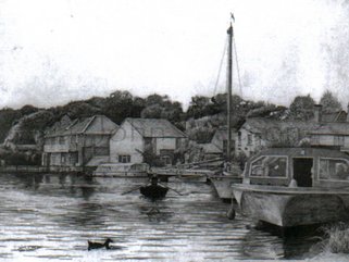 Coltishall, Norfolk  (pencil drawing) Image.