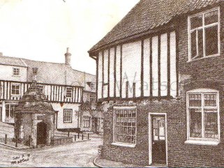 Little Walsingham, Norfolk  (pencil drawing) Image.